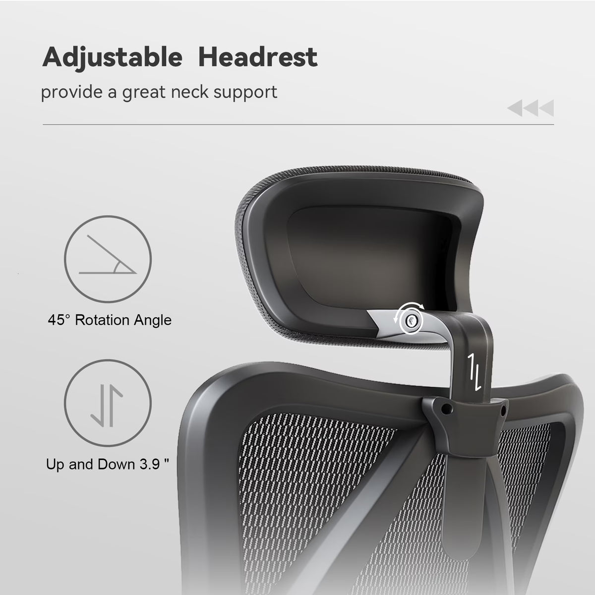 M18 Mesh Ergonomic Office Chair with Adjustable Lumbar Support, High Back, Black